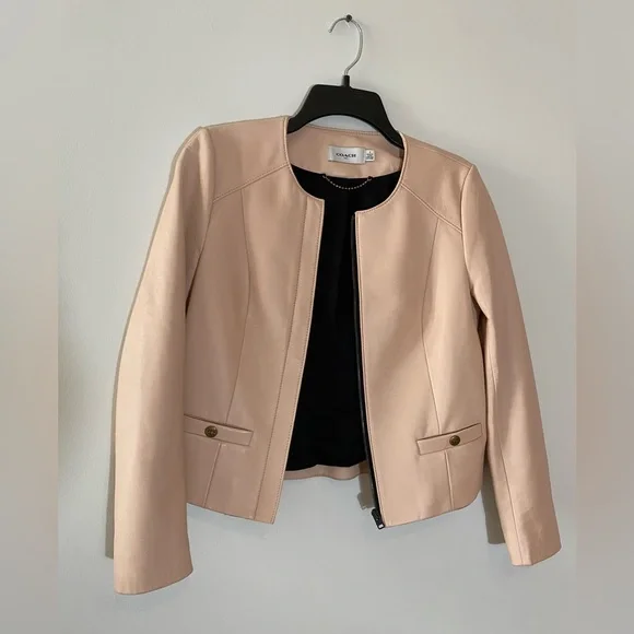 Coach 1941 Collection Blush Pink Leather Jacket - Picture 10 of 15